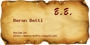 Beron Betti névjegykártya